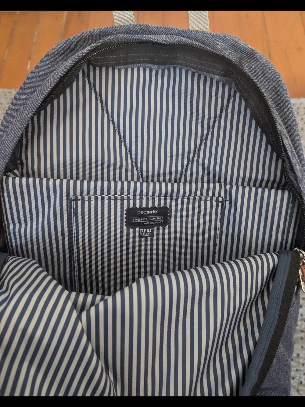 Pacsafe Navy and Light Blue Everyday Anti-Theft Backpack